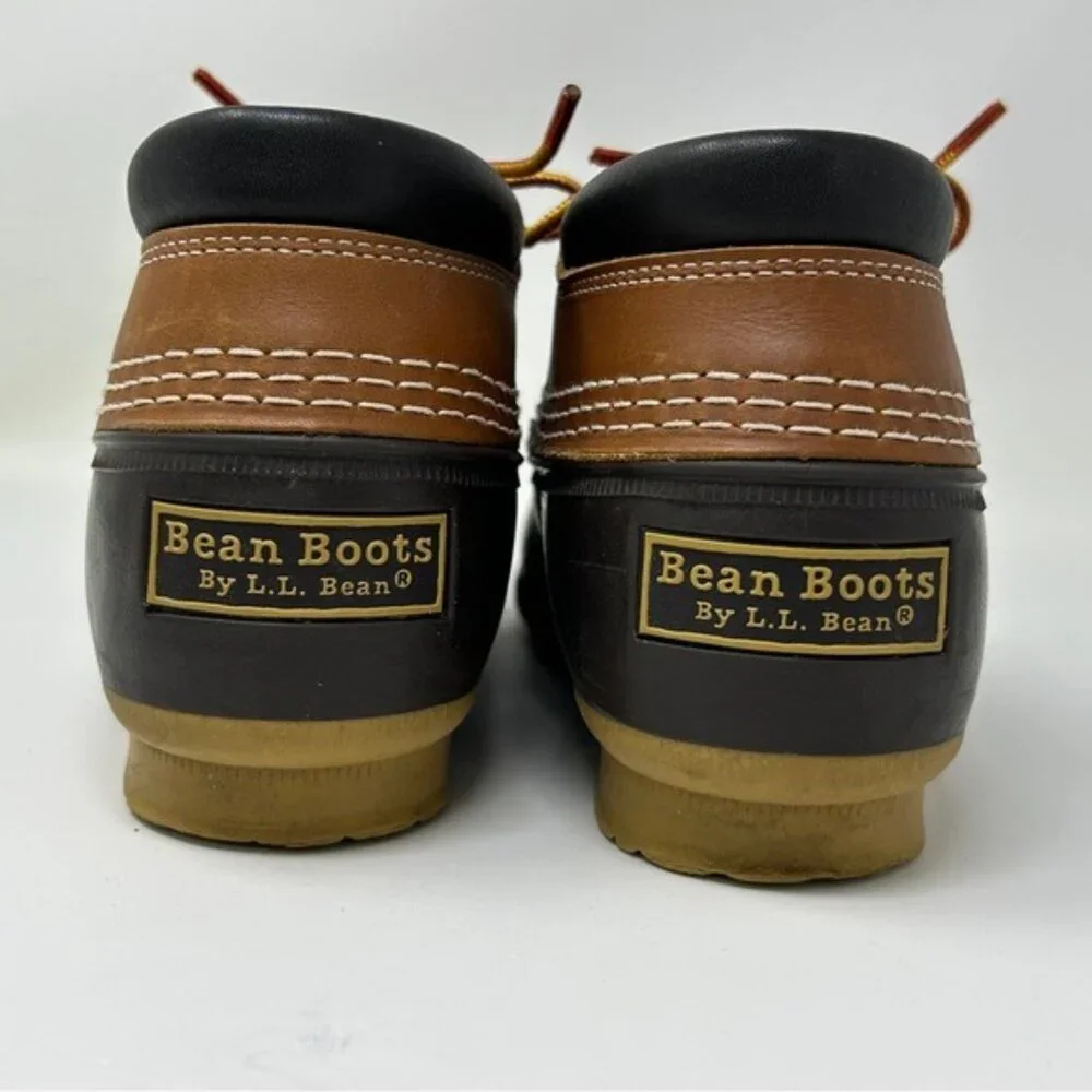 LL Bean Leather Unlined Gumshoe Low Ankle Duck Boots Size 7 N rain